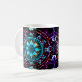 Neon Sternexplosion Kaleidoskop Kaffeetasse (Vorderseite Links)