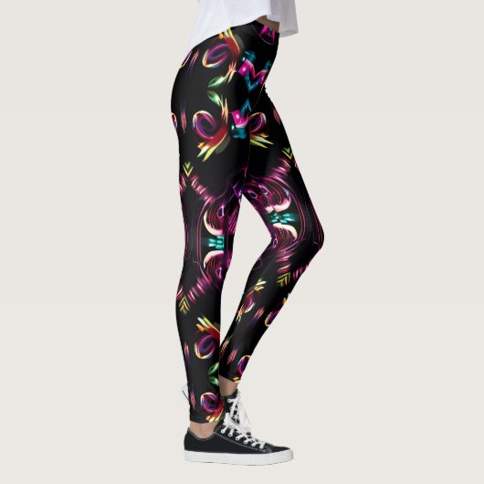 Neon Sternexplosion Kaleidoskop Leggings (Rechts)