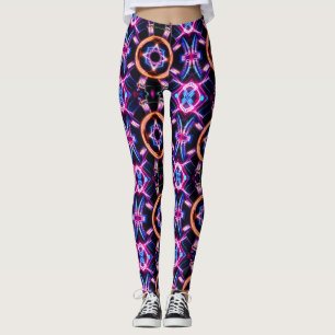 Neon Sternexplosion Kaleidoskop Leggings