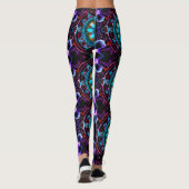 Neon Sternexplosion Kaleidoskop Leggings (Rückseite)