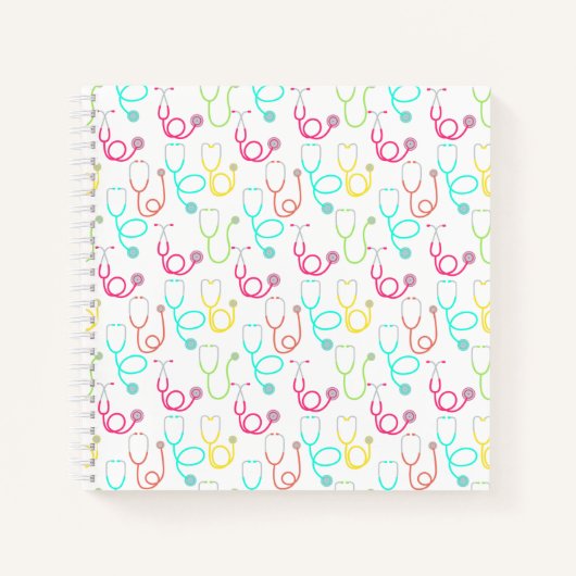 Neon Stethoscope Pattern Notizblock (Vorderseite)