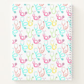 Neon Stethoscope Pattern Notizblock (Rückseite)