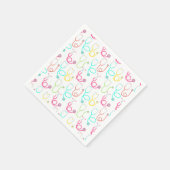Neon Stethoscope Pattern Serviette (Ecke)