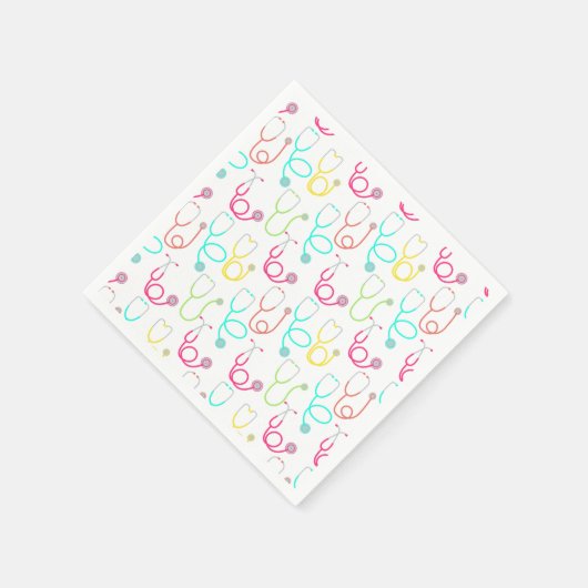 Neon Stethoscope Pattern Serviette (Ecke)