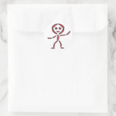 Neon Stickman Runder Aufkleber (Tasche)