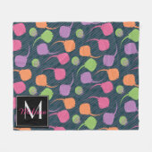 Neon Stingray farbiger Fun Monogram Individuelle N Fleecedecke (Vorderseite (Horizontal))