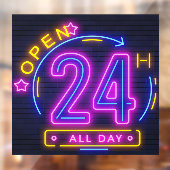 Neon Stores rund um die Uhr geöffnet Fensterheber Fensteraufkleber (Blatt 2)