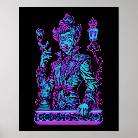 Neon Strampler Rosa und Türkis 5:4 Poster (Vorne)