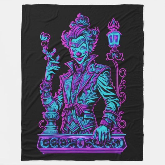 Neon Strampler Rosa und Türkis Fleecedecke (Vorderseite)