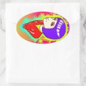 Neon Street Ovaler Aufkleber (Tasche)