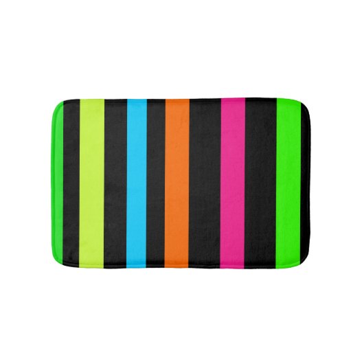 Neon-Streifenmuster Badematte (Vorderseite)