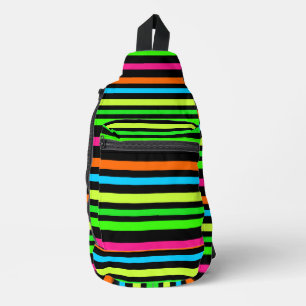 Neon-Streifenmuster Crossbody Bag