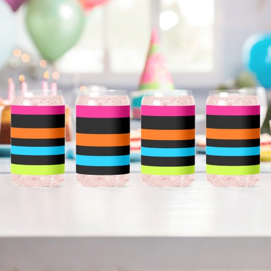 Neon-Streifenmuster Dosenglas (Insitu (Geburtstag))
