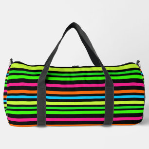 Neon-Streifenmuster Duffle Bag