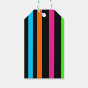 Neon-Streifenmuster Geschenkanhänger
