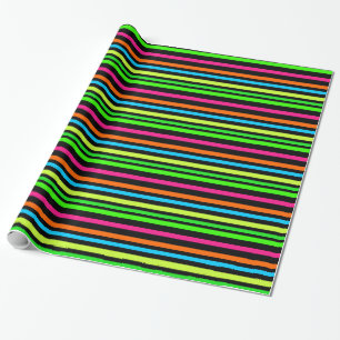 Neon-Streifenmuster Geschenkpapier