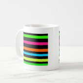 Neon-Streifenmuster Kaffeetasse (Vorderseite Links)