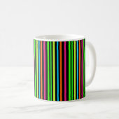 Neon-Streifenmuster Kaffeetasse (VorderseiteRechts)