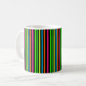 Neon-Streifenmuster Kaffeetasse (Vorderseite Links)