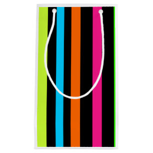 Neon-Streifenmuster Kleine Geschenktüte