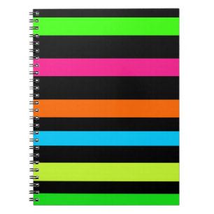 Neon-Streifenmuster Notizblock