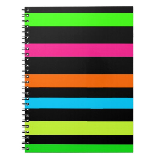 Neon-Streifenmuster Notizblock (Vorderseite)