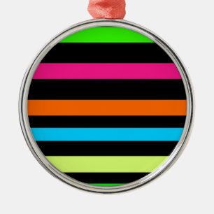Neon-Streifenmuster Silbernes Ornament