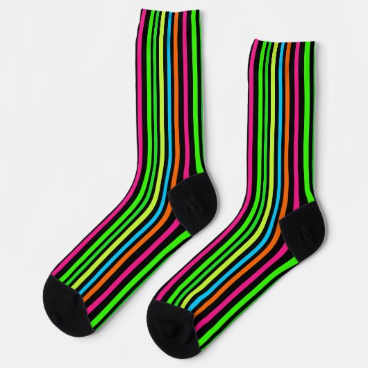 Neon-Streifenmuster Socken (Linkes Detail)