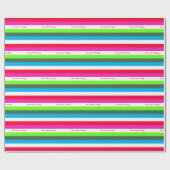 Neon Strip Personalisiertes Urlaubspapier Geschenkpapier (Flach)
