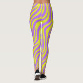 Neon Stripe Print Leggings mit Wavy Lines (Rückseite)
