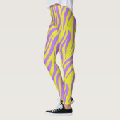 Neon Stripe Print Leggings mit Wavy Lines (Links)