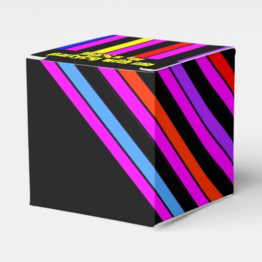 Neon Stripes Black Gastgeschenk Box Geschenkschachtel (Vorderseite)