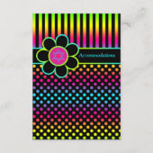 Neon Stripes Polka Dots Bat Mitzvah Enclosure Card Begleitkarte (Vorderseite)