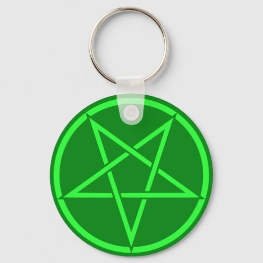 Neon style  green Pentacle pentagram Schlüsselanhänger (Vorderseite)