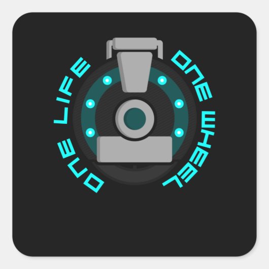 Neon Style mit einem Rad Quadratischer Aufkleber (Vorderseite)