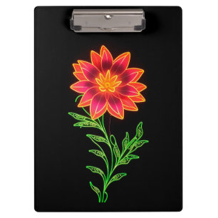 Neon stylisierte Blume Klemmbrett