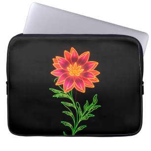 Neon stylisierte Blume Laptopschutzhülle