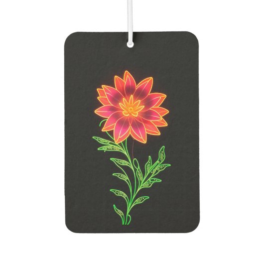 Neon Stylized Blume Autolufterfrischer (Vorderseite)