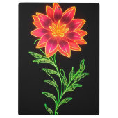 Neon Stylized Blume Klemmbrett (Rückseite)