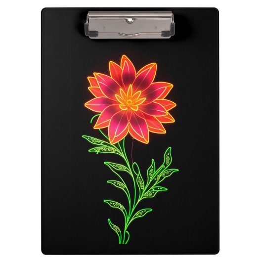 Neon Stylized Blume Klemmbrett (Vorderseite)