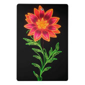 Neon Stylized Blume Mini Klemmbrett (Rückseite)