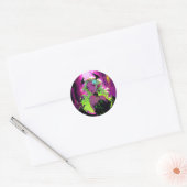 Neon Succubus Demon Anime Girl Runder Aufkleber (Umschlag)