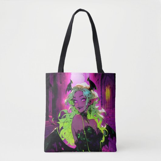 Neon Succubus Demon Anime Girl Tasche (Vorderseite)