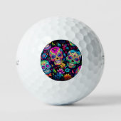 Neon Sugar Skull Golfball (Vorderseite)