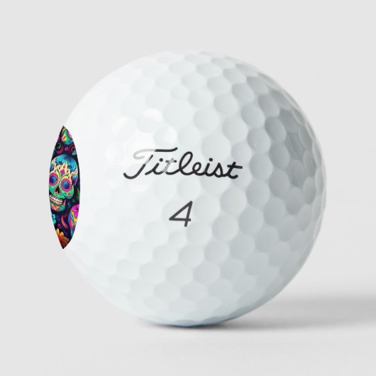 Neon Sugar Skull Golfball (Logo)