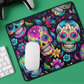 Neon Sugar Skull Mousepad