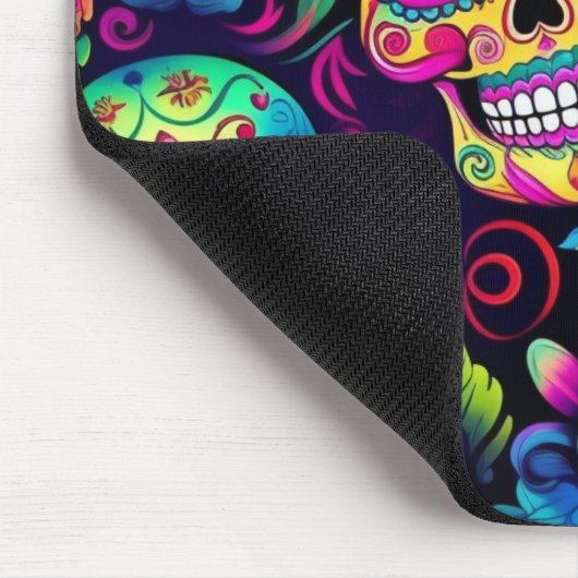 Neon Sugar Skull Mousepad (Ecke)