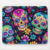 Neon Sugar Skull Mousepad (Vorne)
