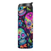 Neon Sugar Skull Thermosbecher (Nach links gedreht)