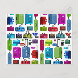 Neon Suitcases Postkarte